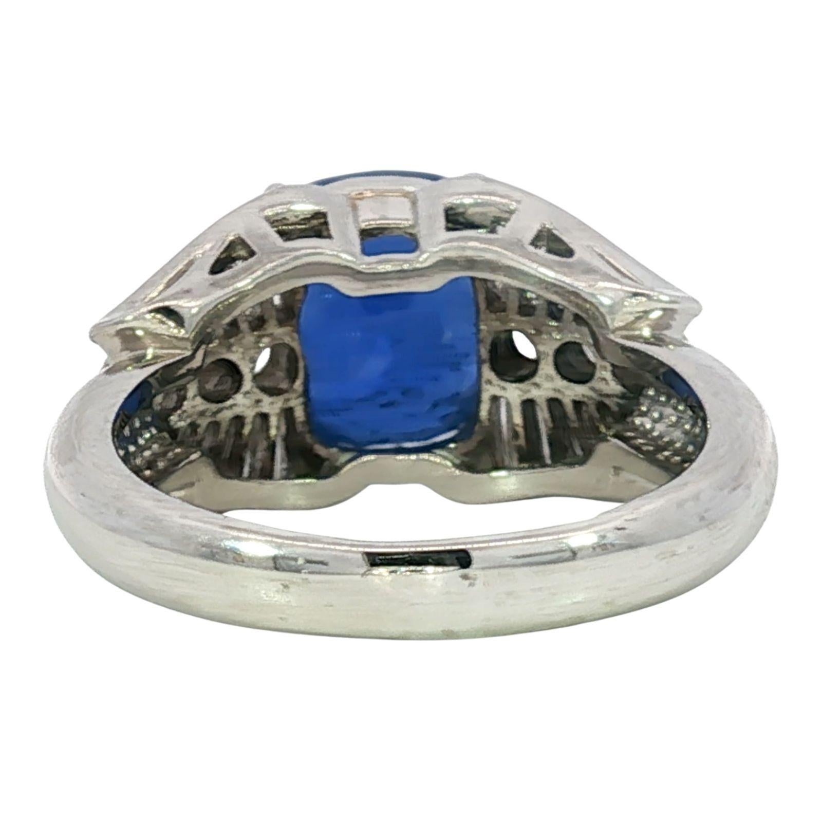 Nachlass Saphir Diamant Cocktail Ring Königsblau GIA zertifiziert 6,03ctw im Angebot 1