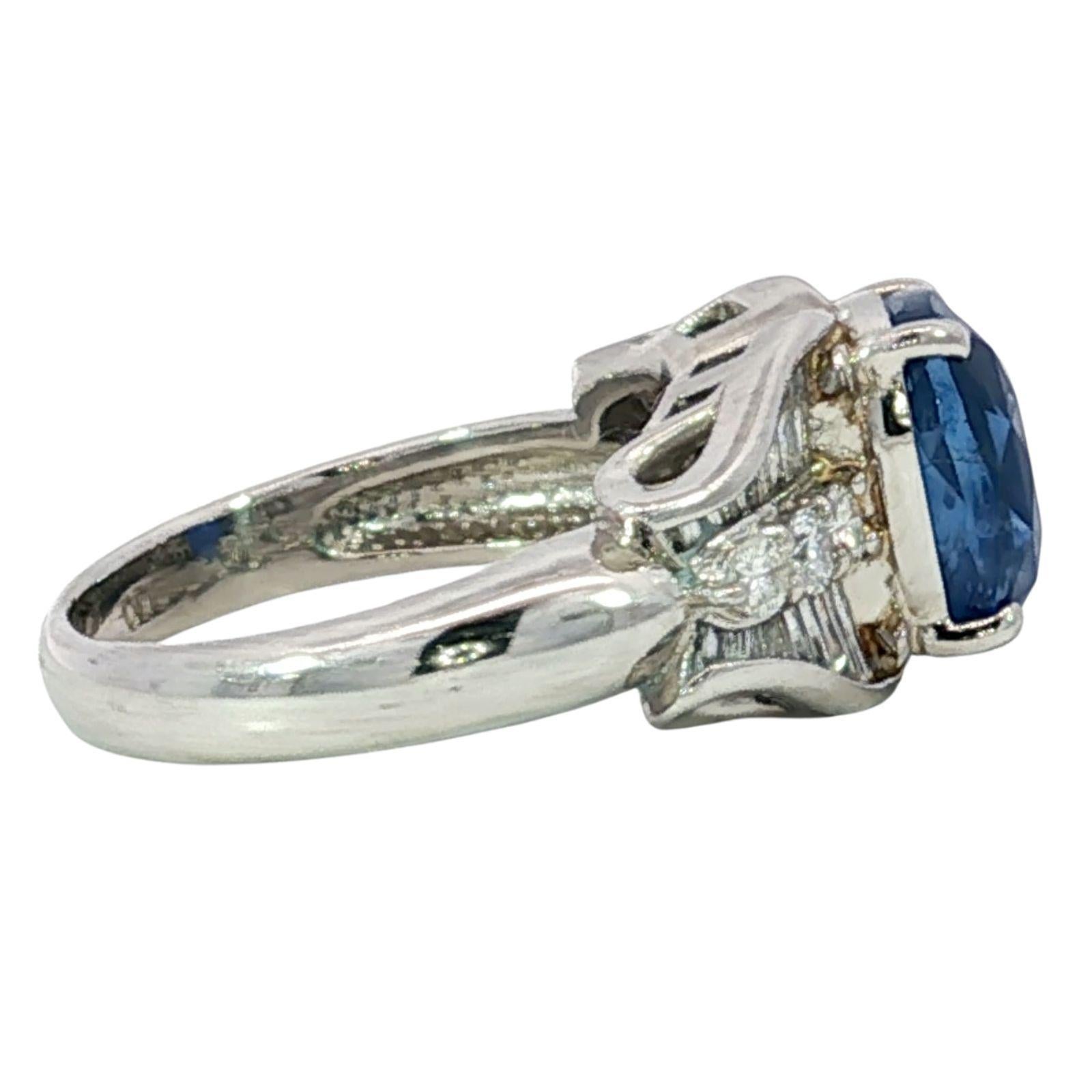 Nachlass Saphir Diamant Cocktail Ring Königsblau GIA zertifiziert 6,03ctw im Angebot 2