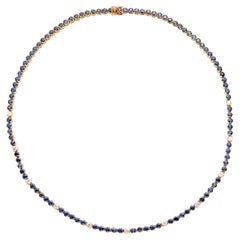 Estate Sapphire & Diamond Line Necklace