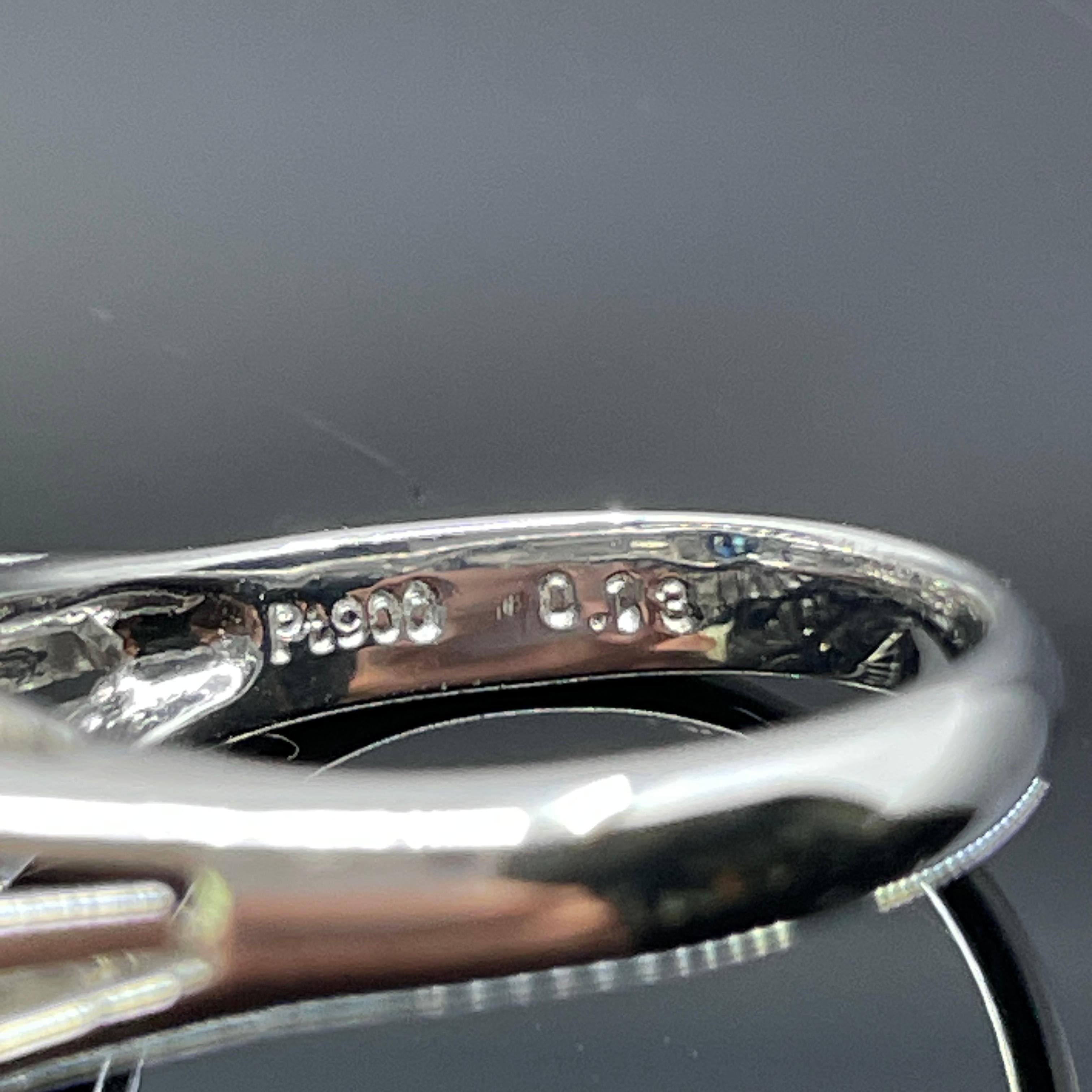 Bague ballerine saphir et diamant en platine 3.11ctw en vente 5