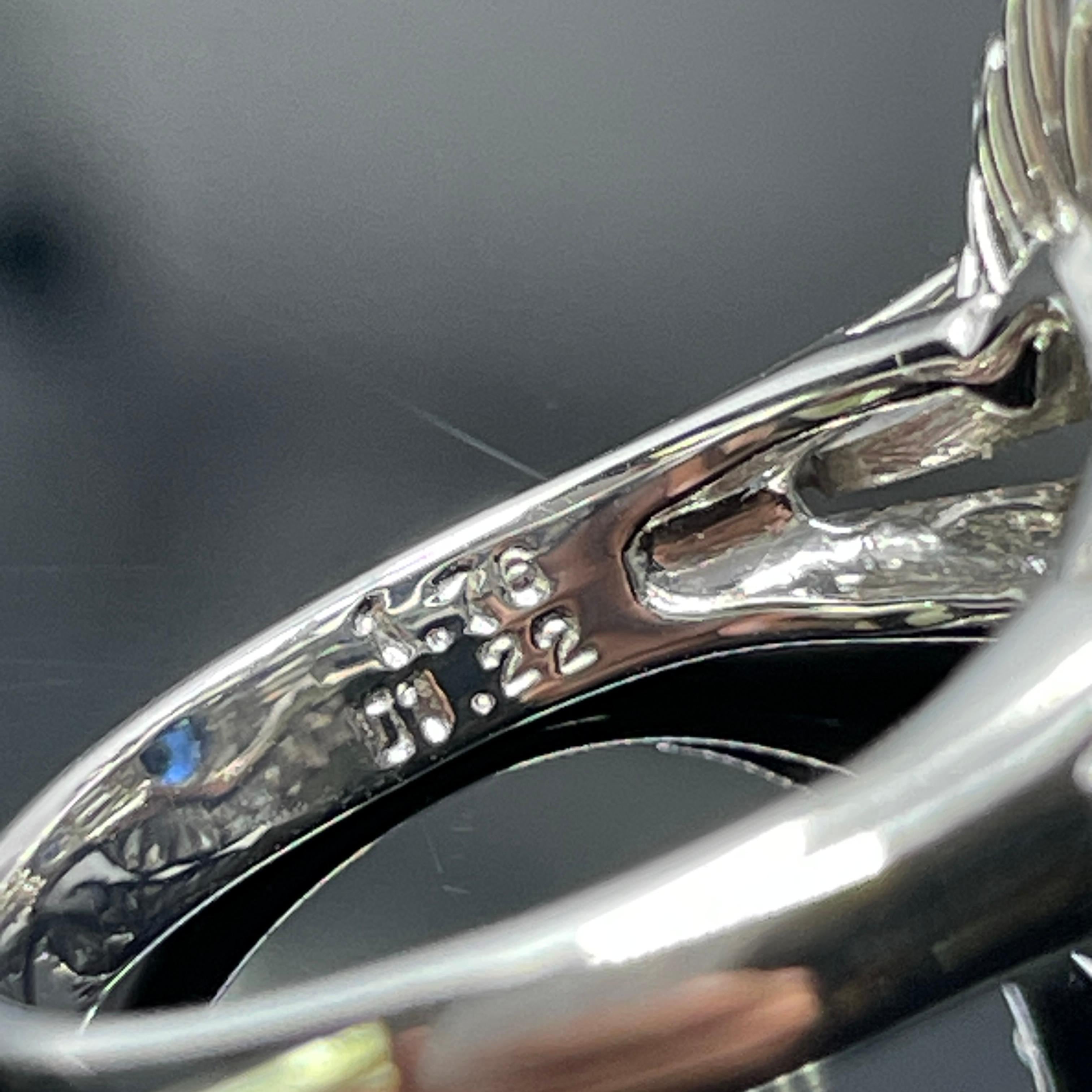 Bague ballerine saphir et diamant en platine 3.11ctw en vente 6