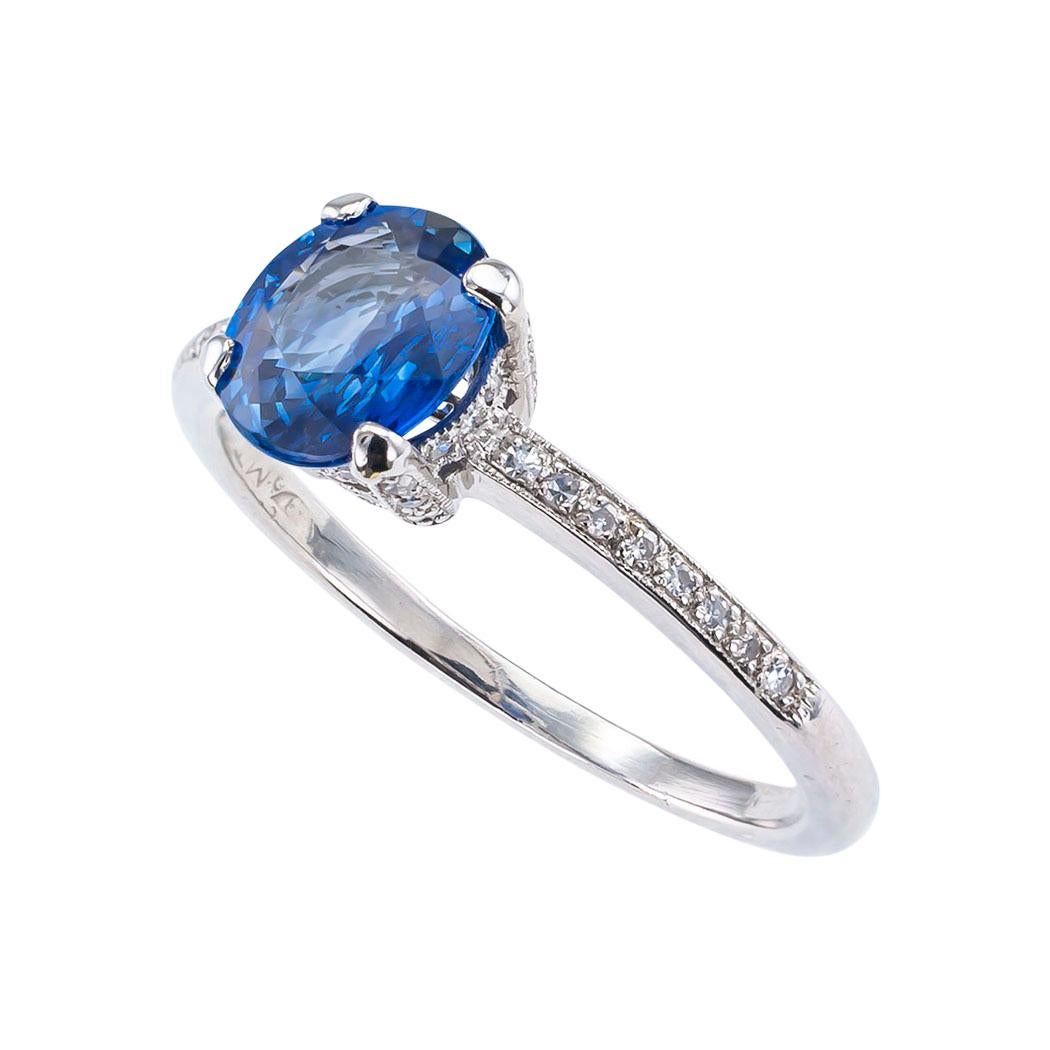 estate blue sapphire engagement ring