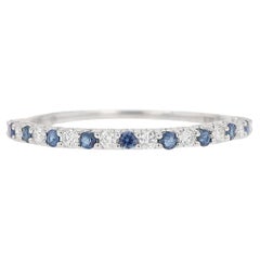 Estate Sapphire & Diamond Wedding Band Stacking Ring