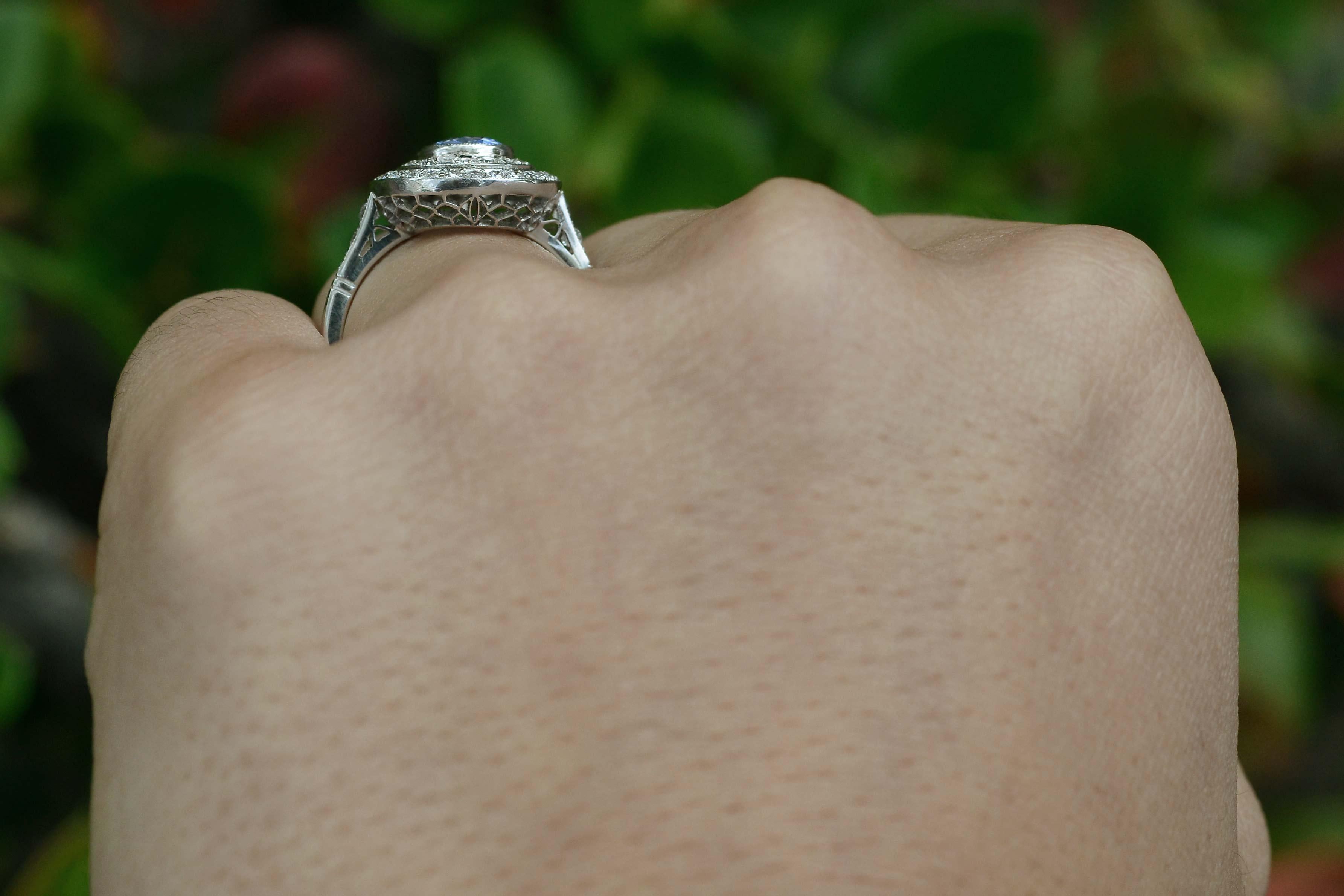 cornflower sapphire engagement ring