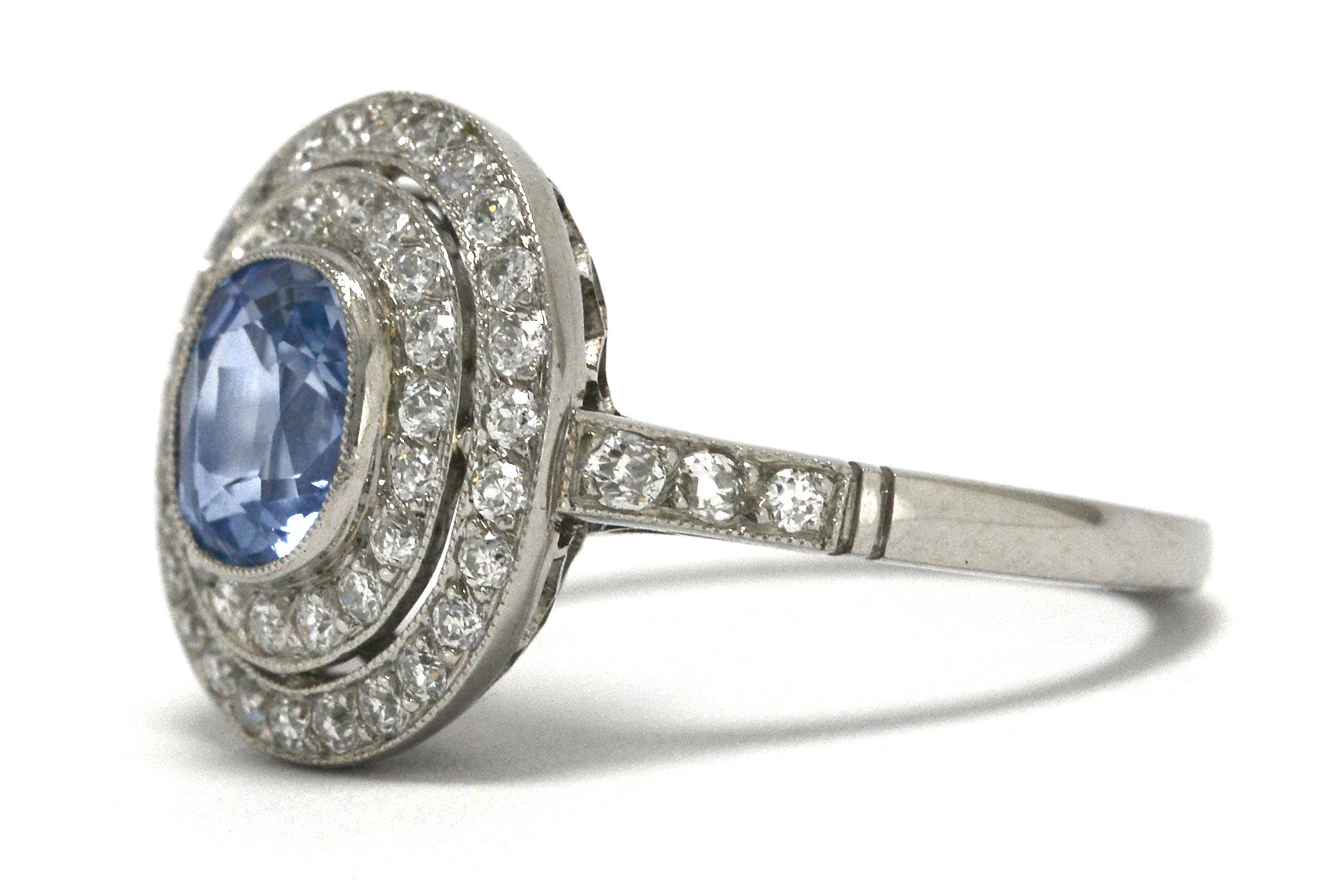 ceylon cornflower blue sapphire ring