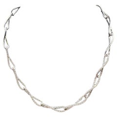 Estate Showstopper Diamond Necklace 14kt White Gold - 16.5 Inches