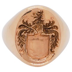 Estate Signet Ring in 14k Rose Gold