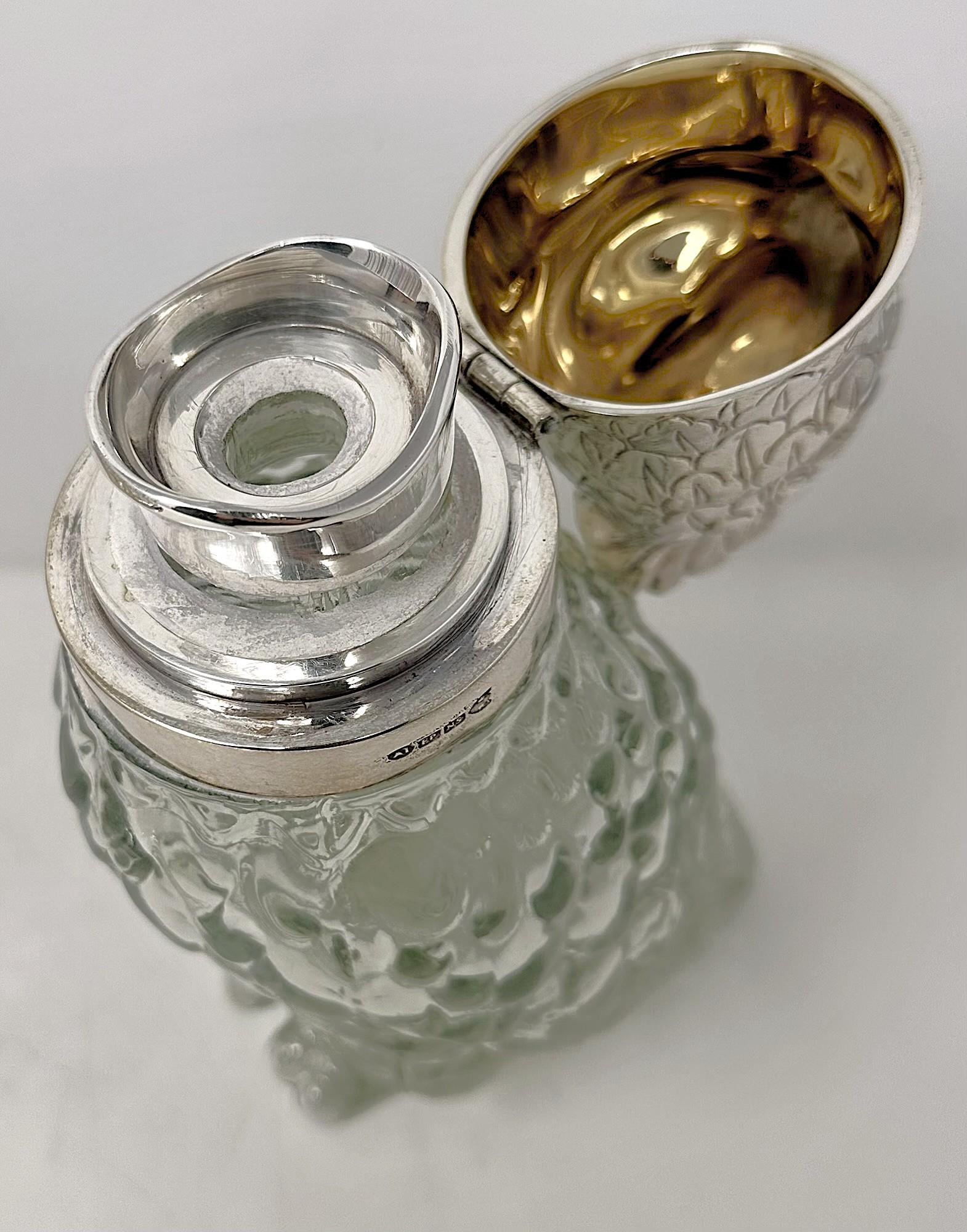 Estate Silber-Platte Figural Vogel Dekanter in Käfig mit Gläsern Circa 1930-1940's im Angebot 5