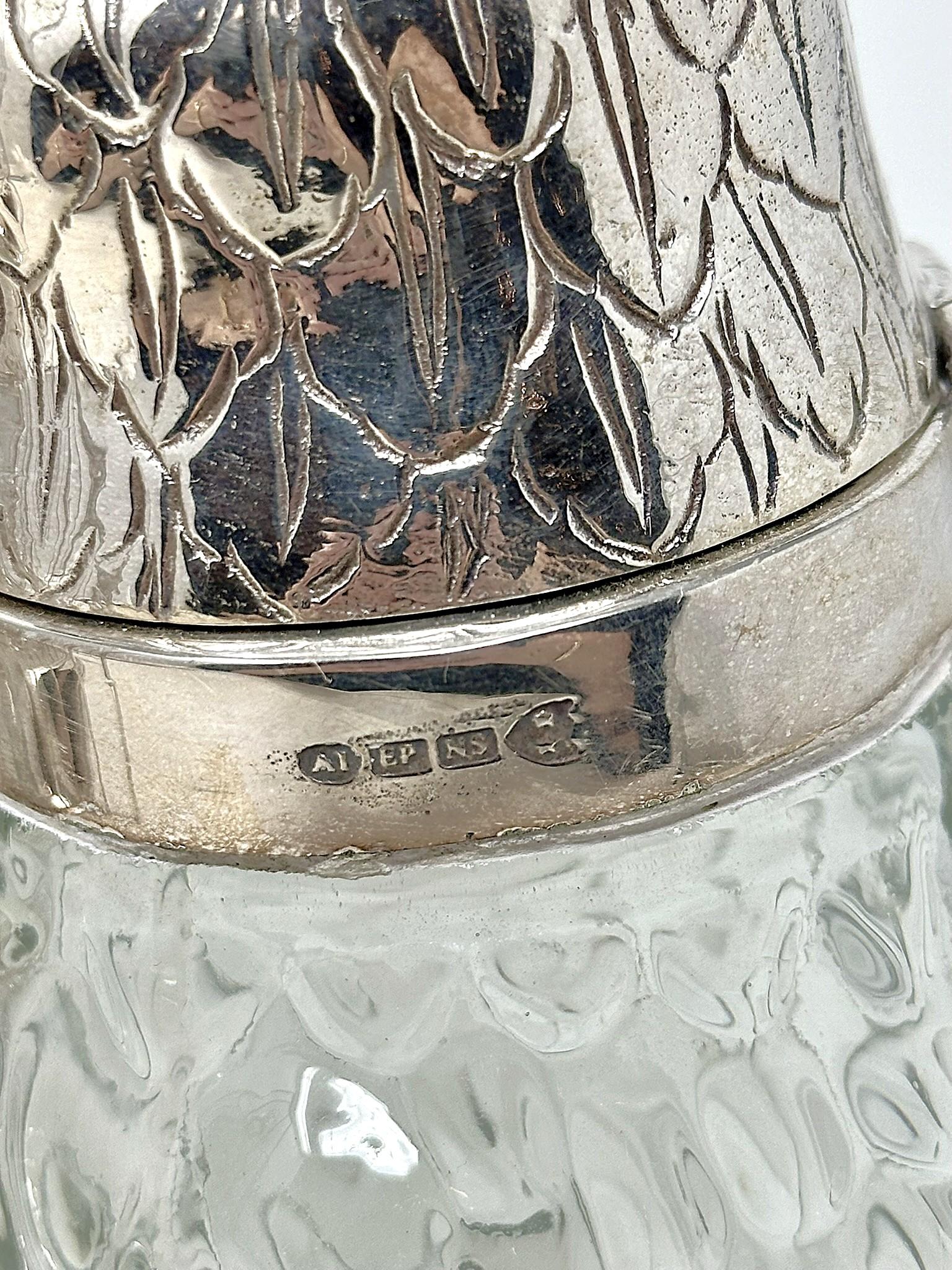 Estate Silber-Platte Figural Vogel Dekanter in Käfig mit Gläsern Circa 1930-1940's im Angebot 9