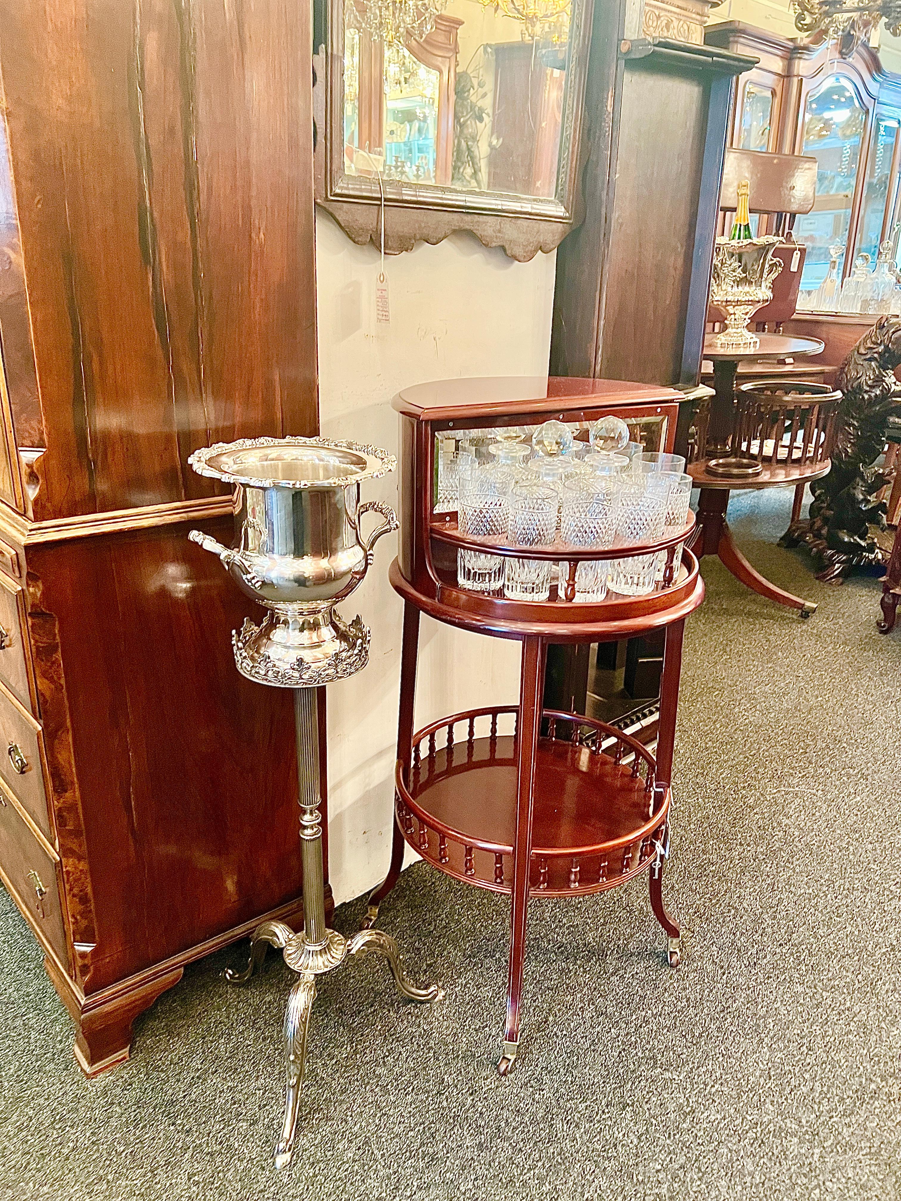 Estate Silver Plated Champagne Bucket on Stand, Circa 1930-1940. For Sale 3