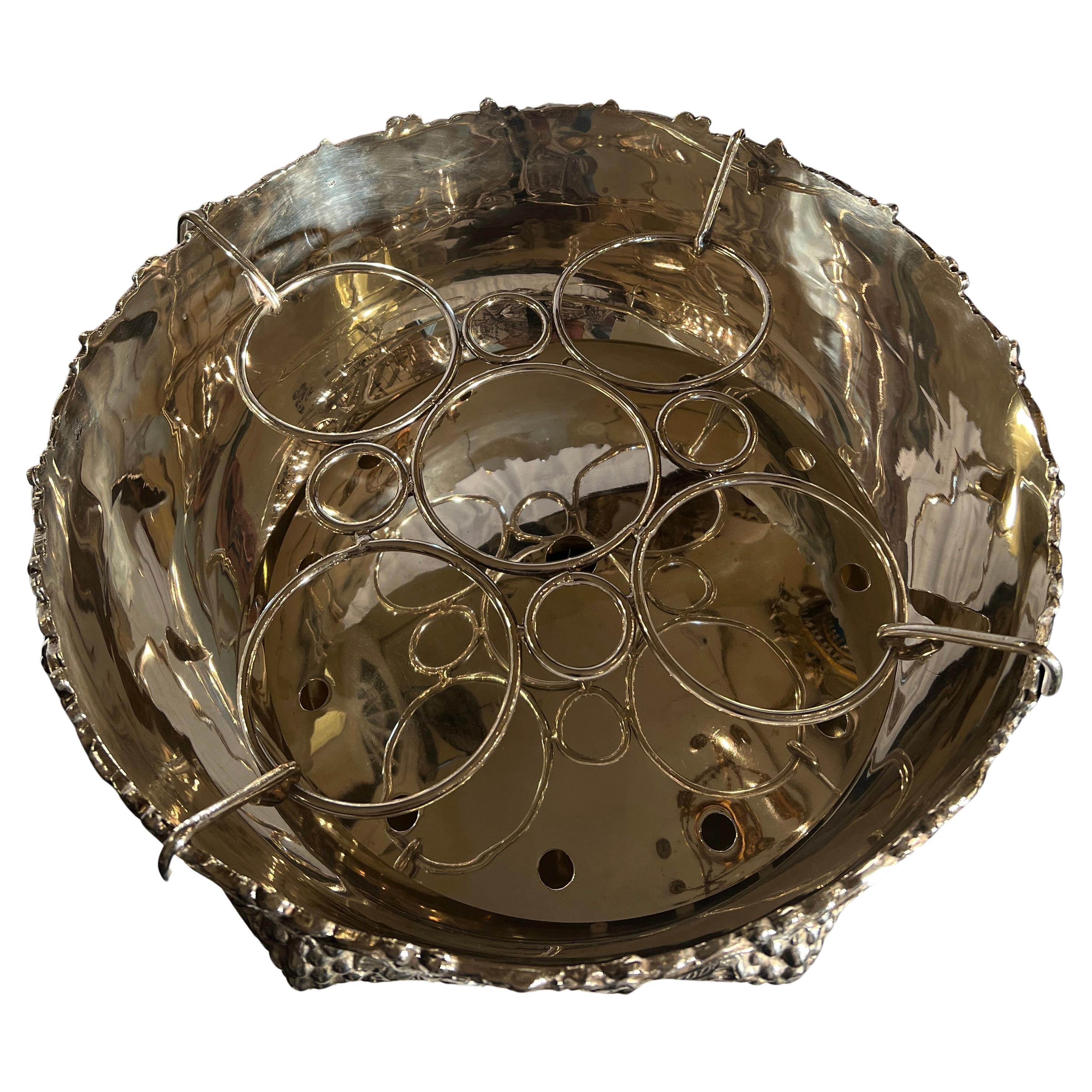 Estate Silver Plated Champagne or Wine Color With Fitted Rack, Circa 1940's. In Good Condition In New Orleans, LA