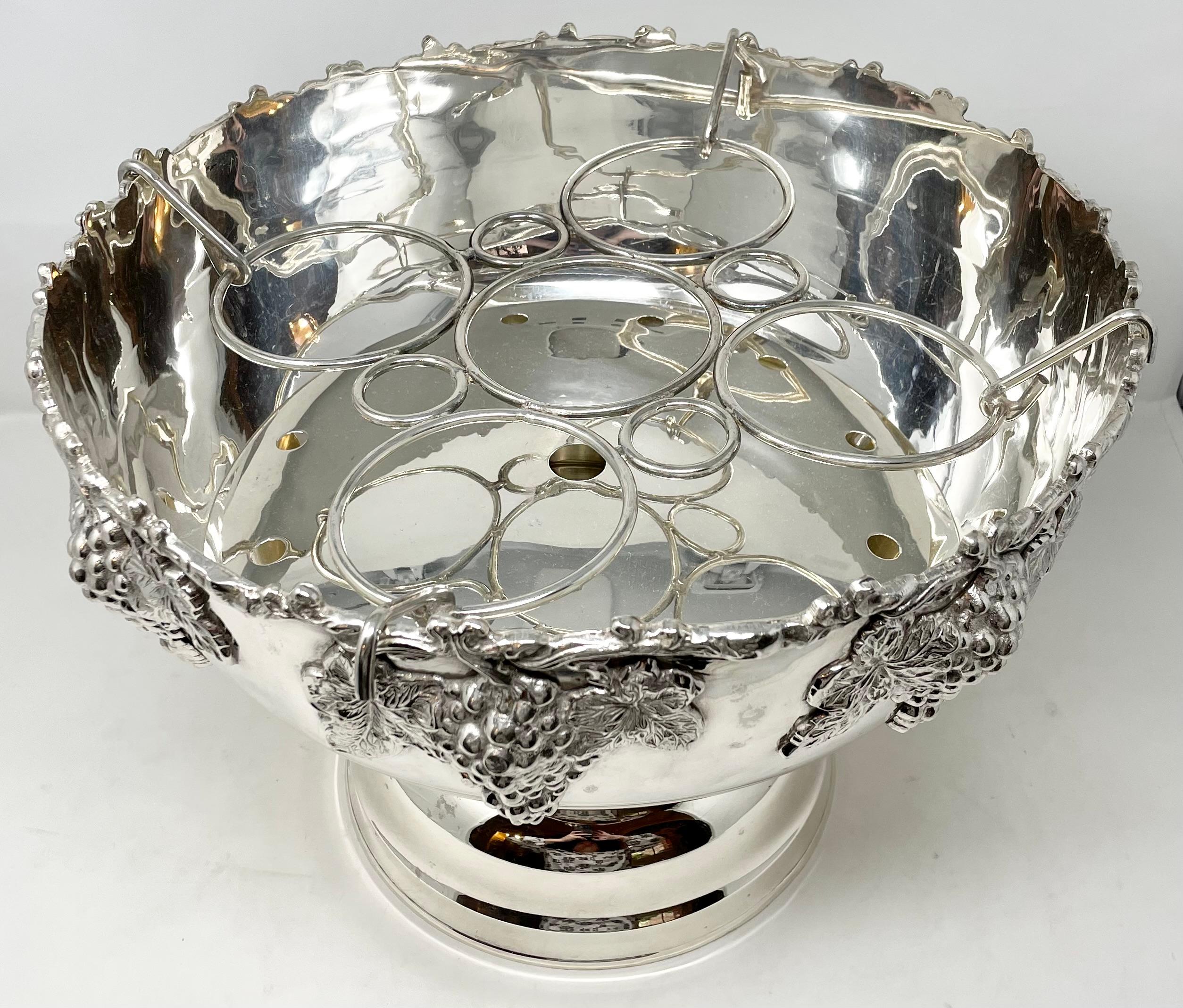 Estate Silver-Plated Champagne Wine Cooler with Rack, Circa 1940. In Good Condition In New Orleans, LA