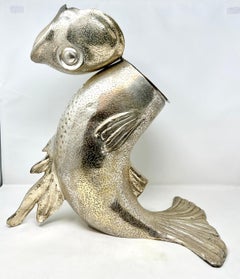 Estate Silver Plated Figural Fish Champagne Bucket, Circa 1940's.