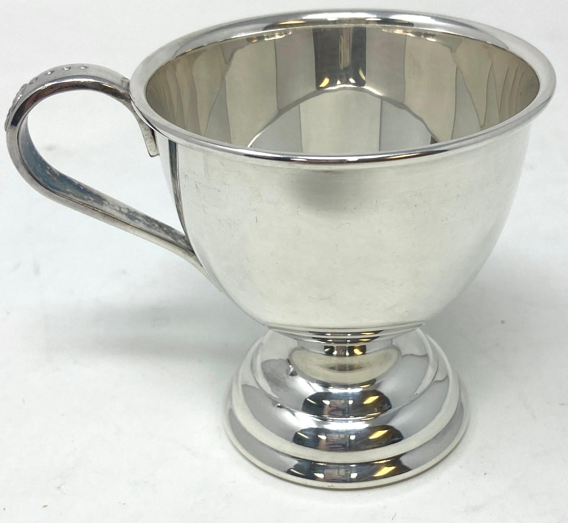 sterling silver punch bowl with 12 cups