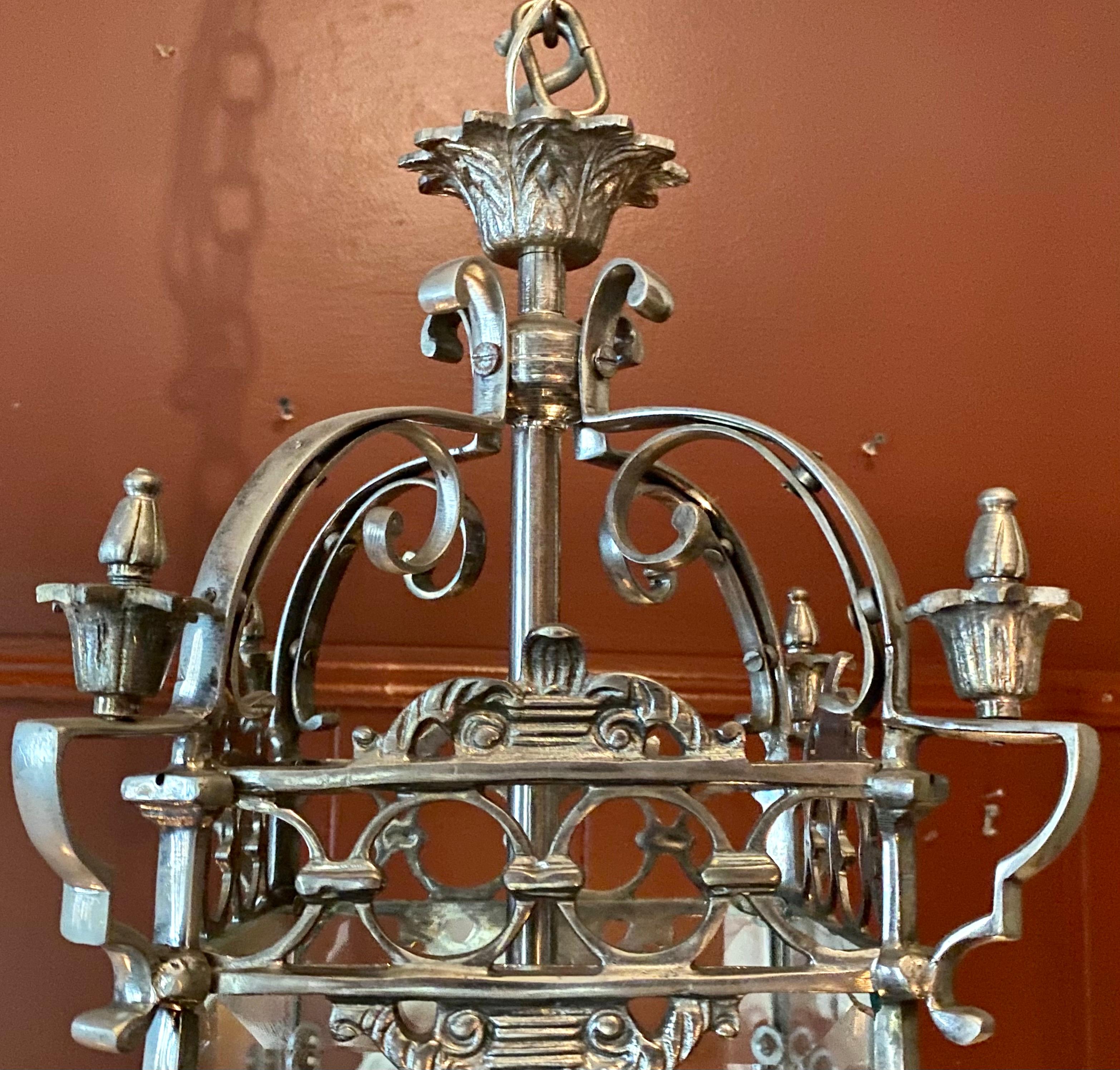 Nachlass-Laterne aus versilberter Bronze (20. Jahrhundert) im Angebot