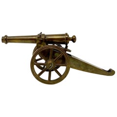Estate Solid Bronze Articulated Miniature Model Military Cannon