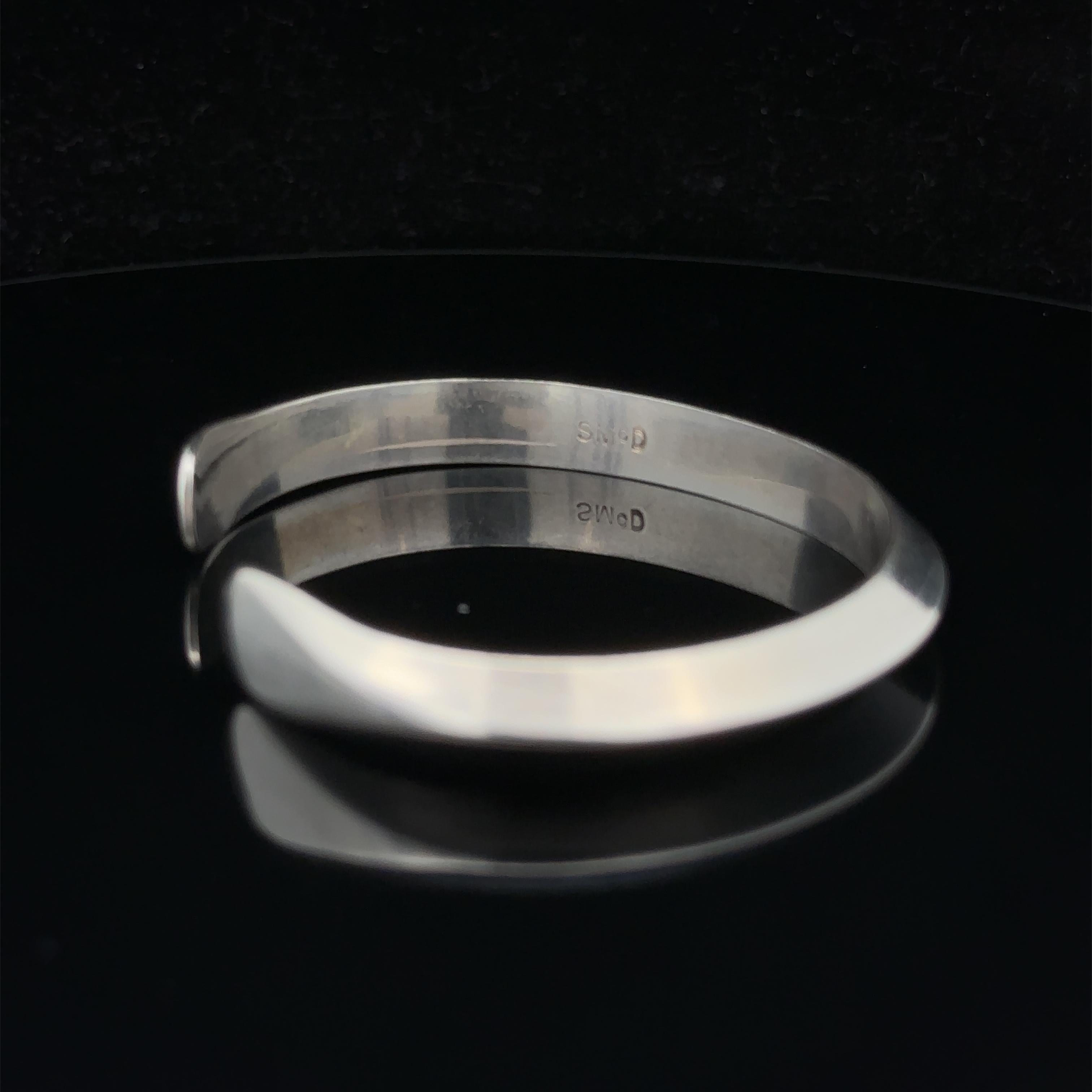 Women's or Men's Estate Solid Sterling Silver Polished Knife Edge Cuff Bracelet