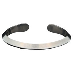 Estate Solid Sterling Silver Polished Knife Edge Cuff Bracelet