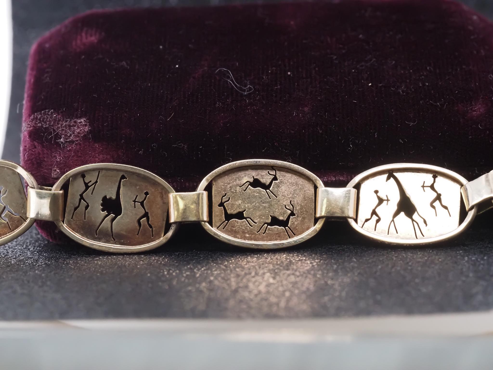 Bracciale Estate Sudafrica Tribal Art in oro giallo 9kt - VHK#964 in vendita 3