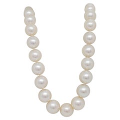 Estate South Sea White Pearl Strand with Diamond Clasp in 18k White Gold Estate South Sea White Pearl Strand with Diamond Clasp in 18k White Gold