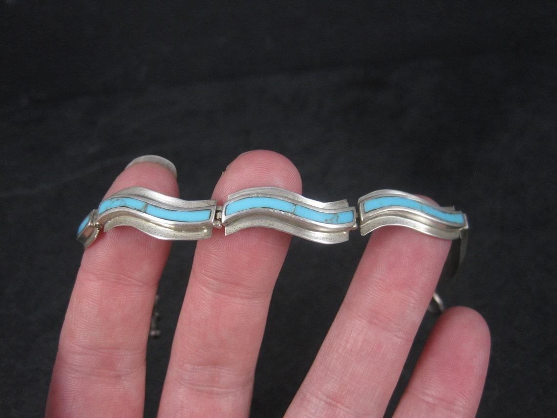 Bracelet à bascule incrusté de turquoises du Sud-Ouest des États-Unis en vente 4