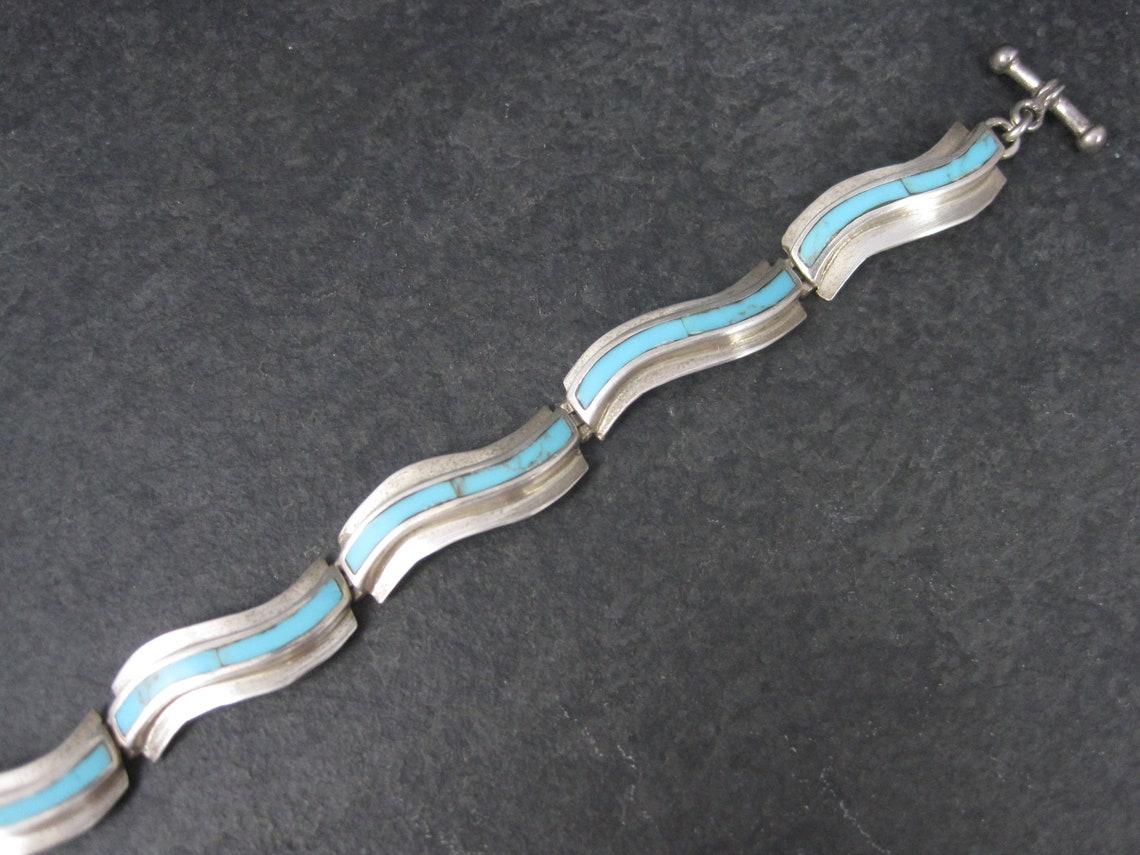 Bracelet à bascule incrusté de turquoises du Sud-Ouest des États-Unis Bon état - En vente à Webster, SD