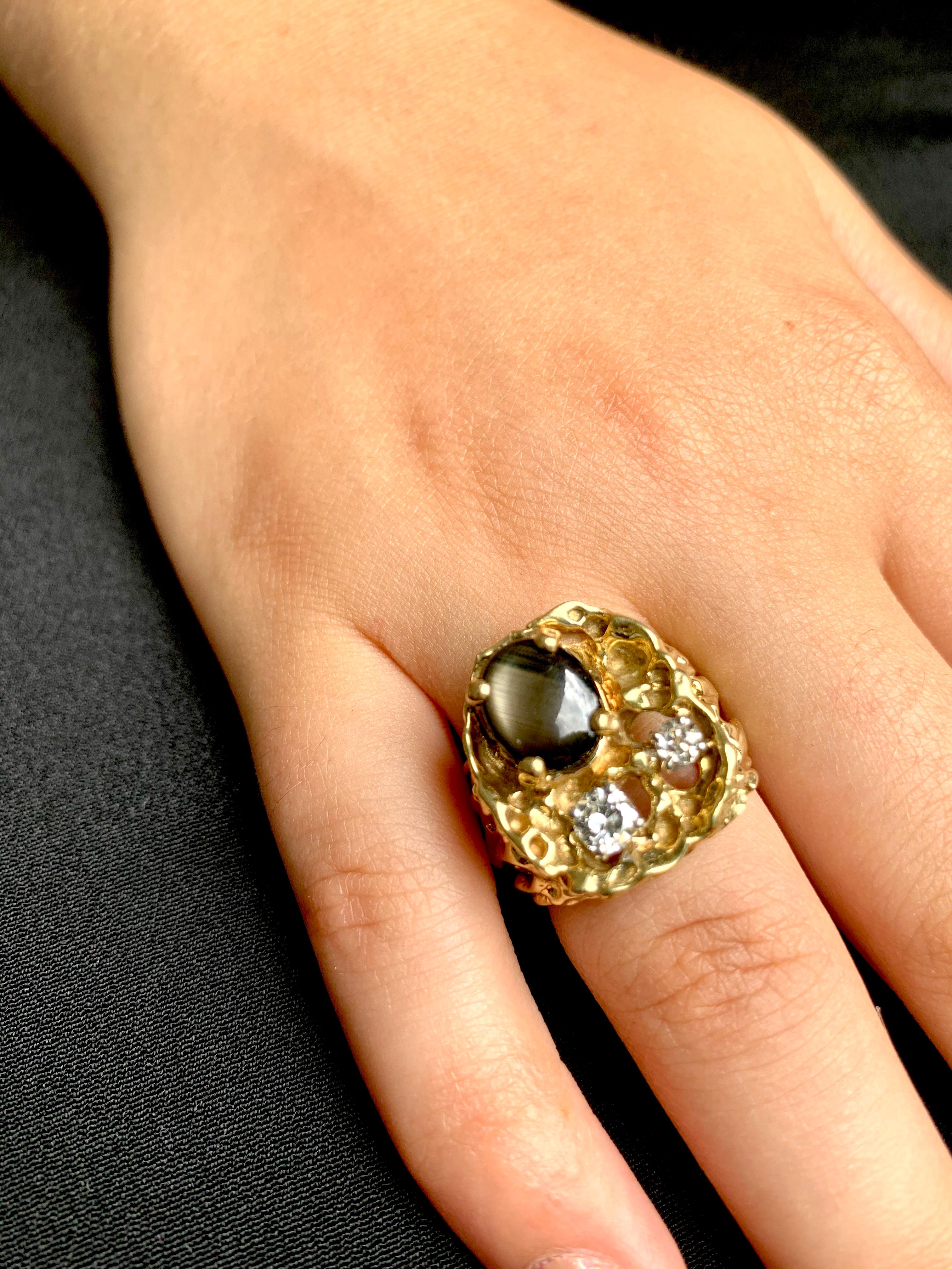 elvis black star sapphire ring