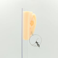 Estate Stephen Webster White and Black Diamond Earrings in 18K White Gold