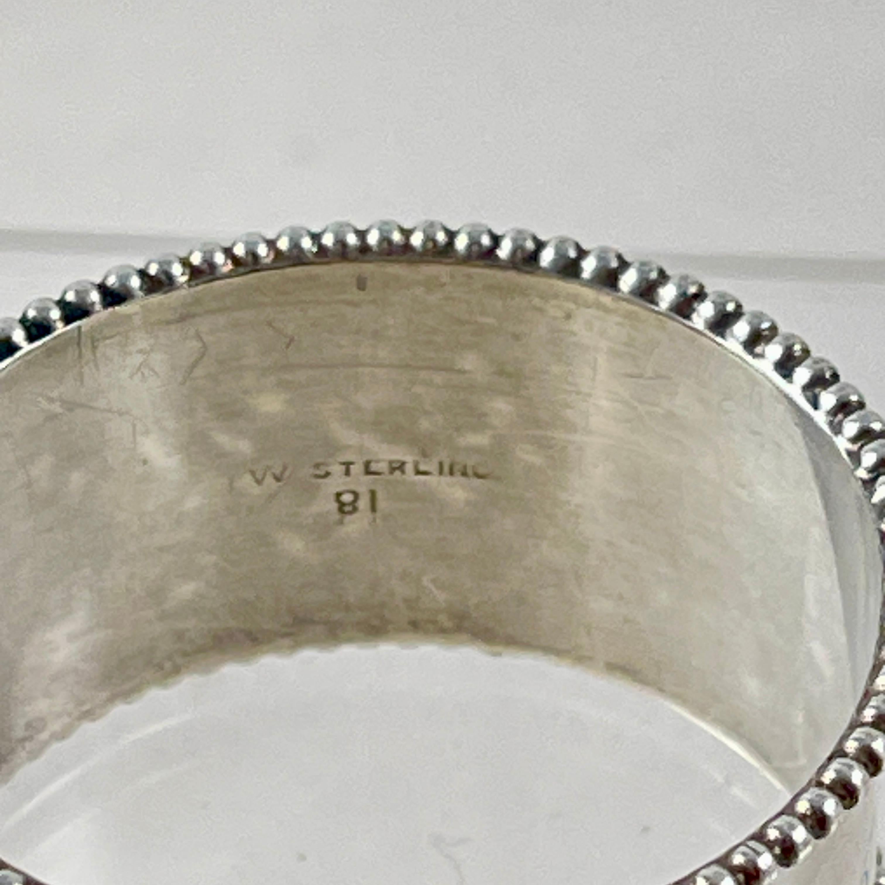Estate Sterling Engraved Napkin Rings, mixed set of four 3