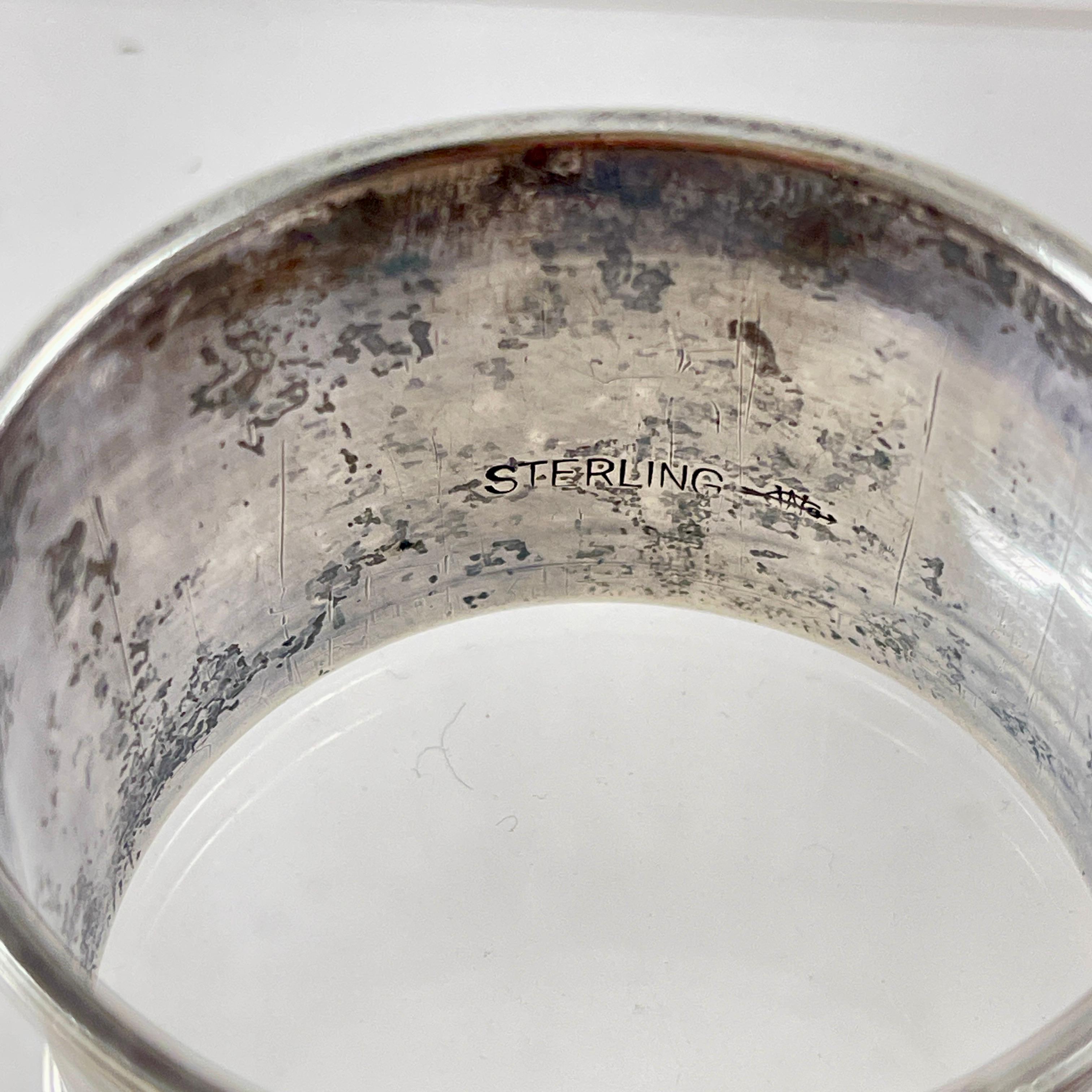 Estate Sterling Engraved Napkin Rings, mixed set of four 4