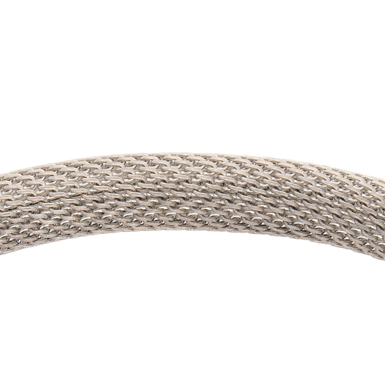 Modern Estate Sterling Silver/18k Mesh Choker For Sale