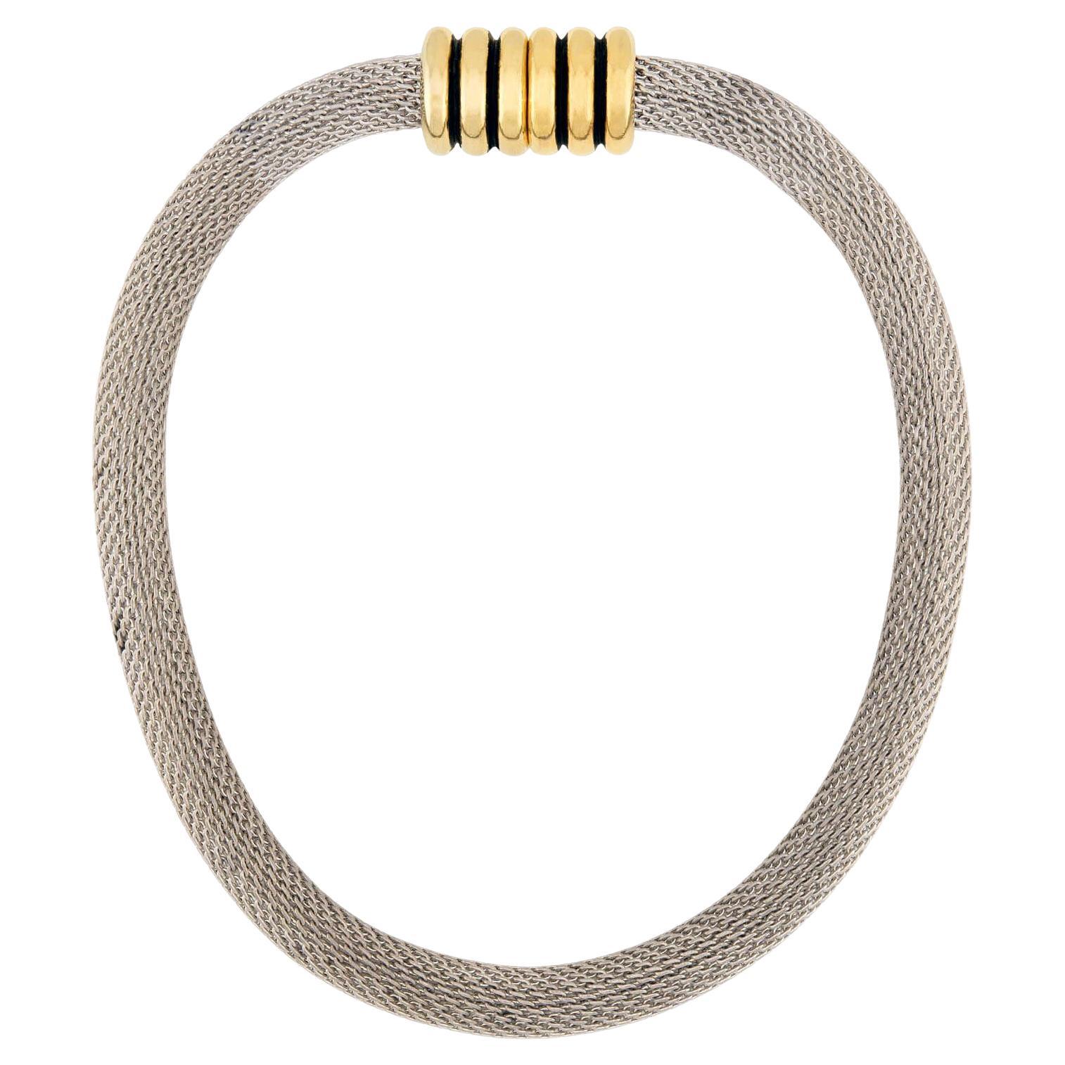 Girocollo a rete in argento Sterling/18k Estate