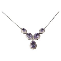 Nachlass Sterlingsilber Amethyst Y Halskette