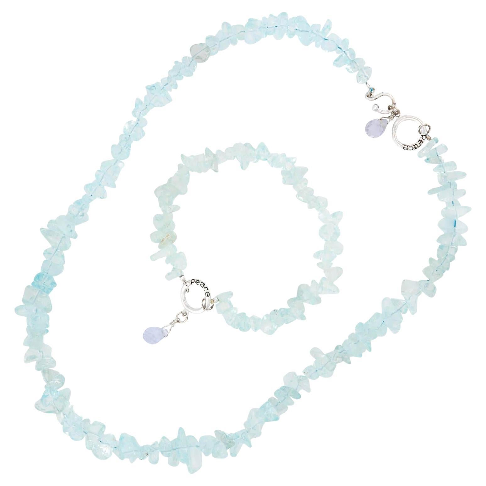 Set de colliers et de bracelets Aqua en argent Sterling Estate en vente