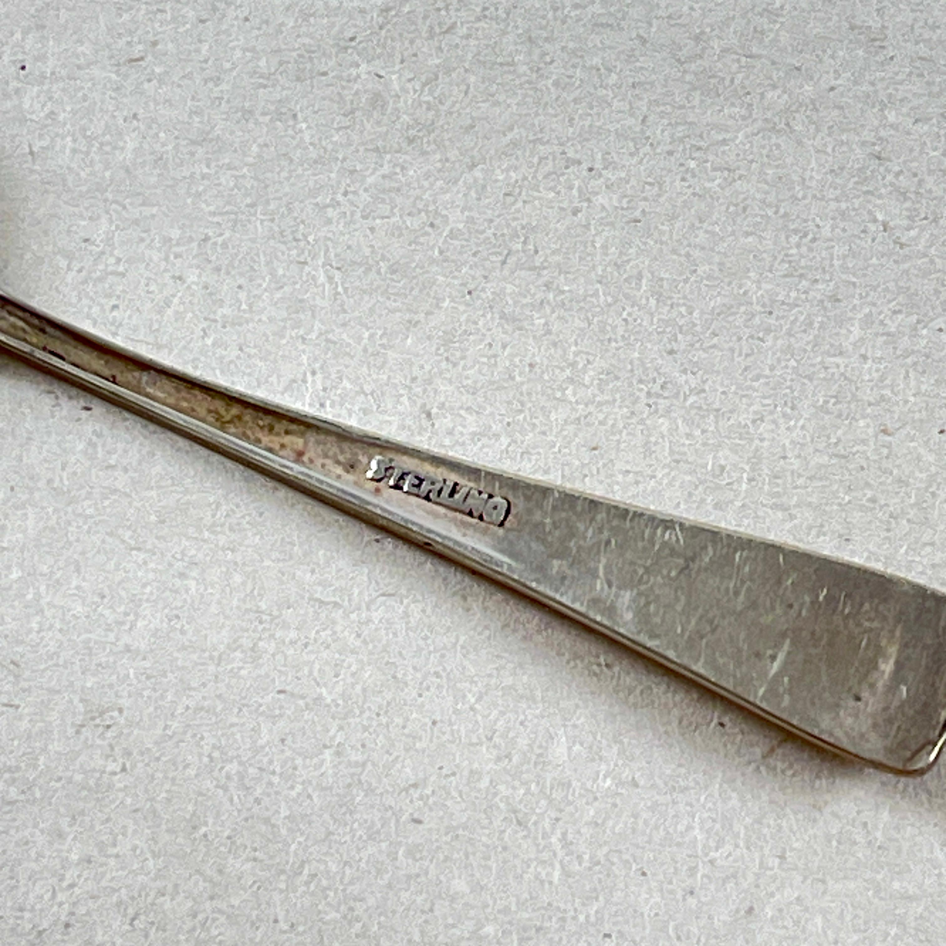 Estate Sterling Silver Art Deco Era Individual Salt Spoons, set of 12 In Good Condition For Sale In Philadelphia, PA