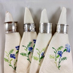 Estate Sterling Silver Napkin Rings, mixed set of four
