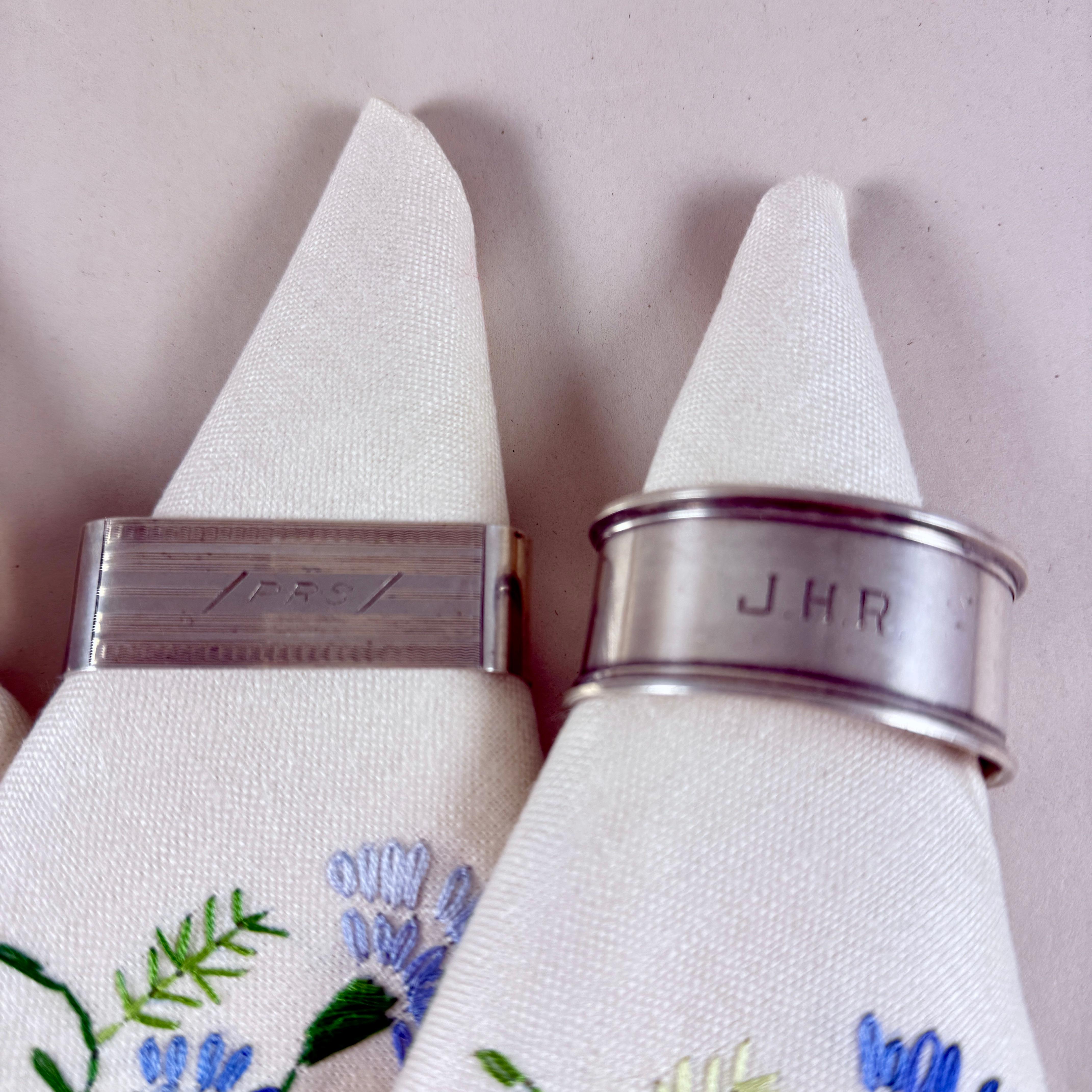 Nachlass-Serviergeschirrringe aus Sterlingsilber, vierer-Set, gemischtes Set im Angebot 2