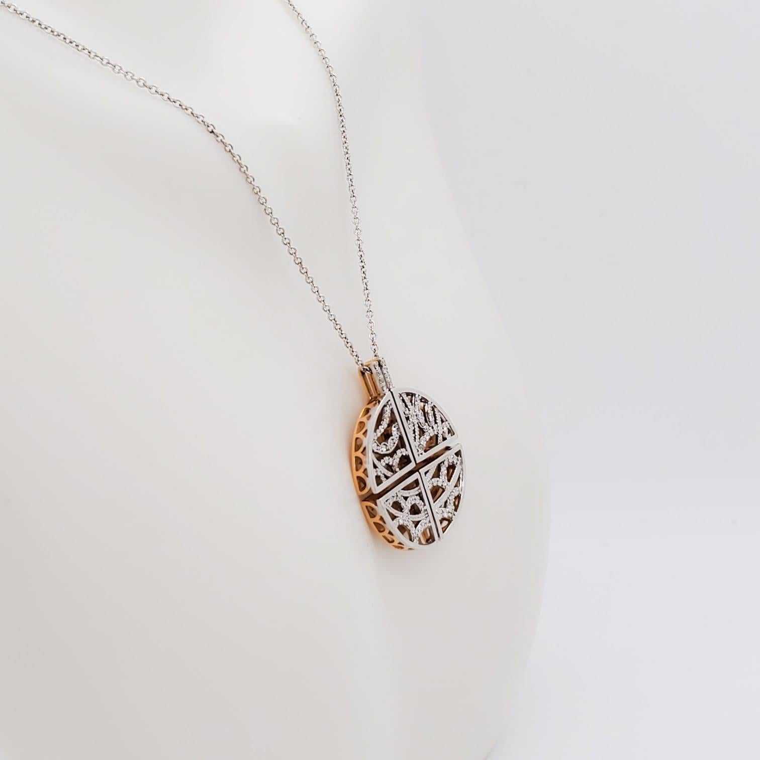 Round Cut Estate Tacori Diamond Pendant Necklace