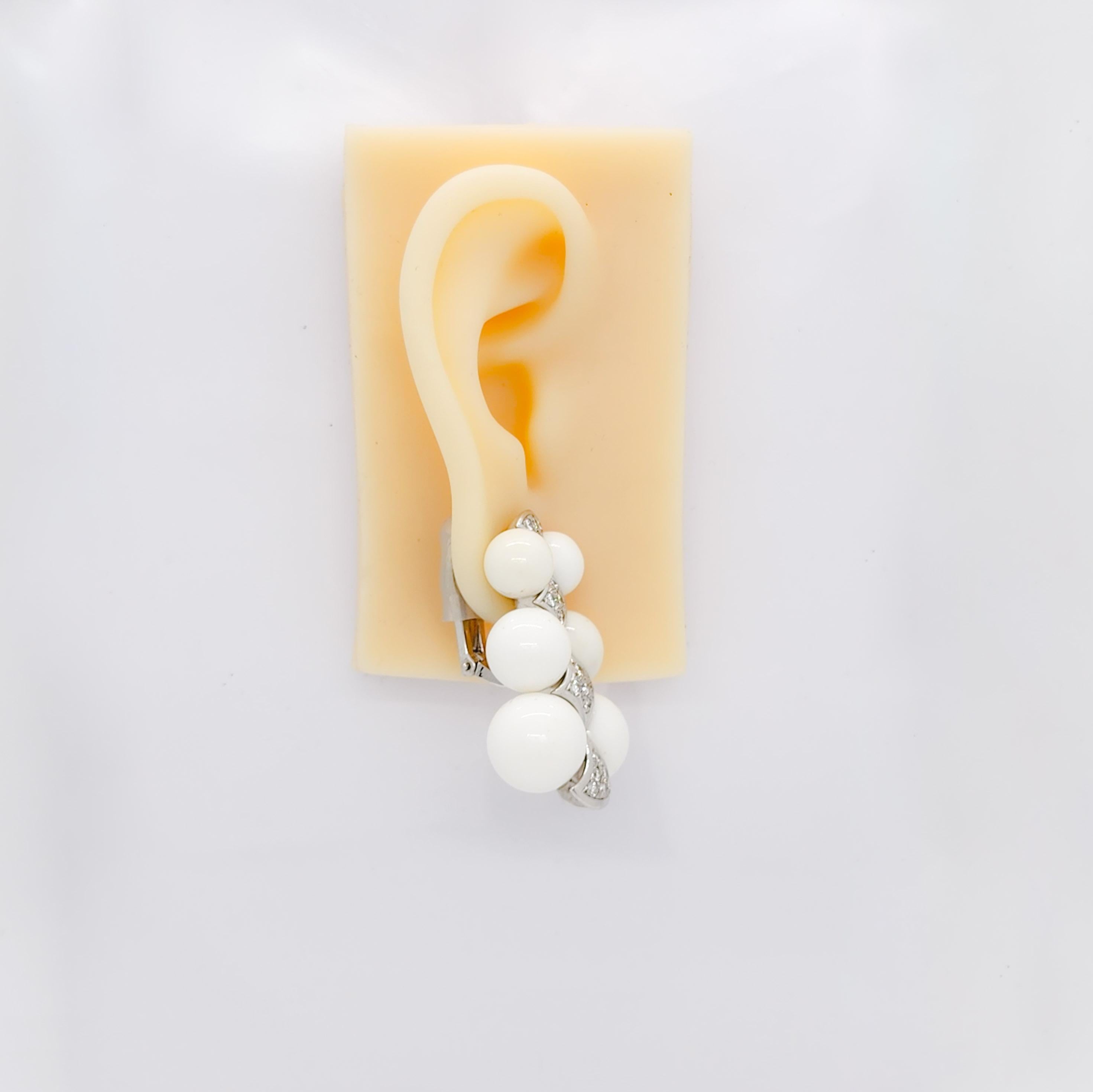Nachlass Tallarico Weiße Diamant-Ohrringe aus 18 Karat Weißgold im Zustand „Neu“ im Angebot in Los Angeles, CA