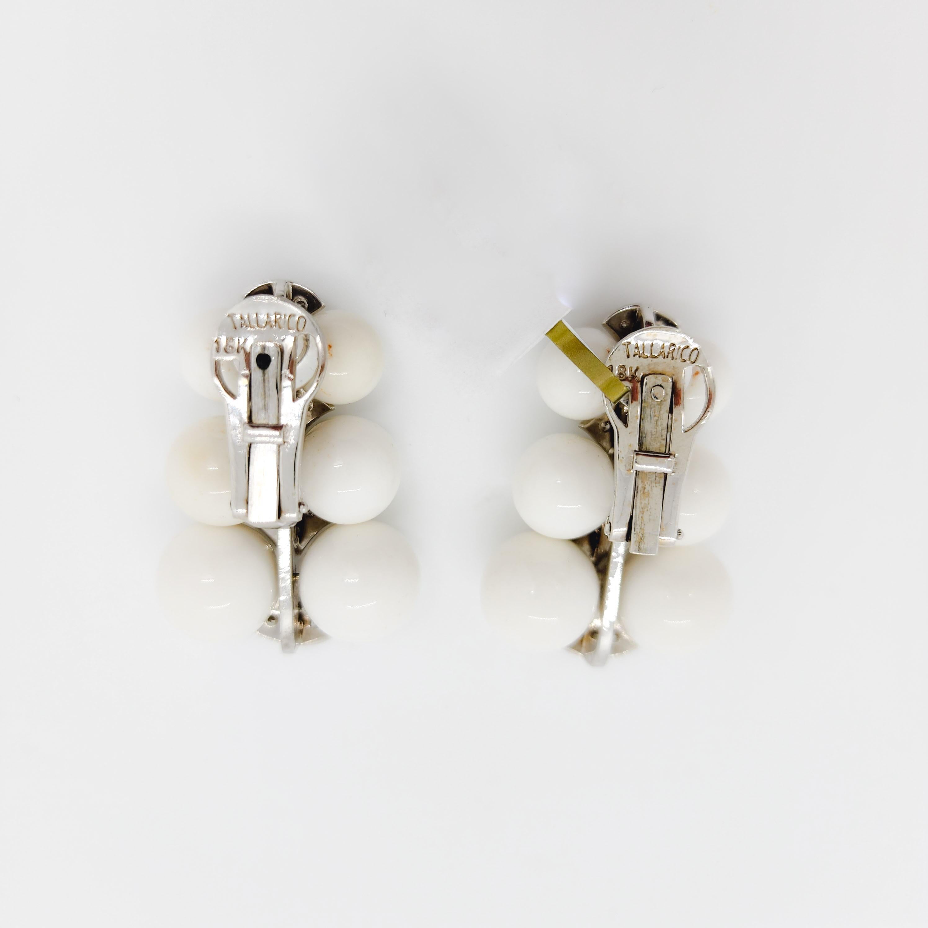 Nachlass Tallarico Weiße Diamant-Ohrringe aus 18 Karat Weißgold für Damen oder Herren im Angebot