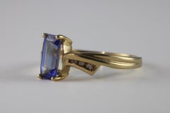 Estate Tanzanite and Diamond Ring