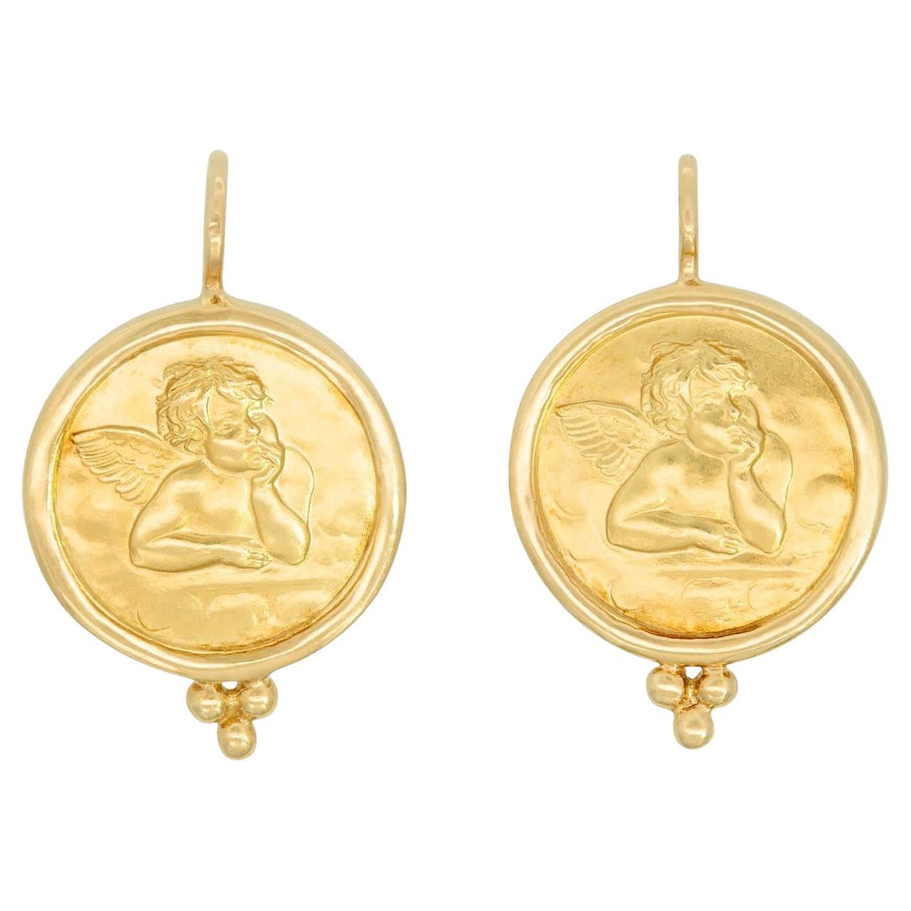 Nachlass Temple St. Clair 18k Cherub-Ohrringe