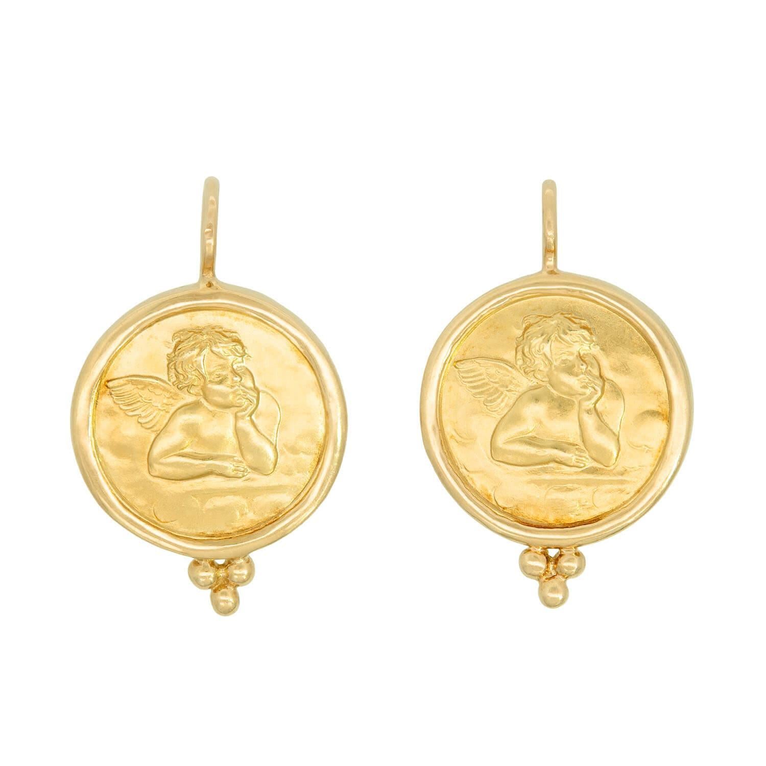 Nachlass Temple St. Clair 18k Cherub-Ohrringe im Angebot