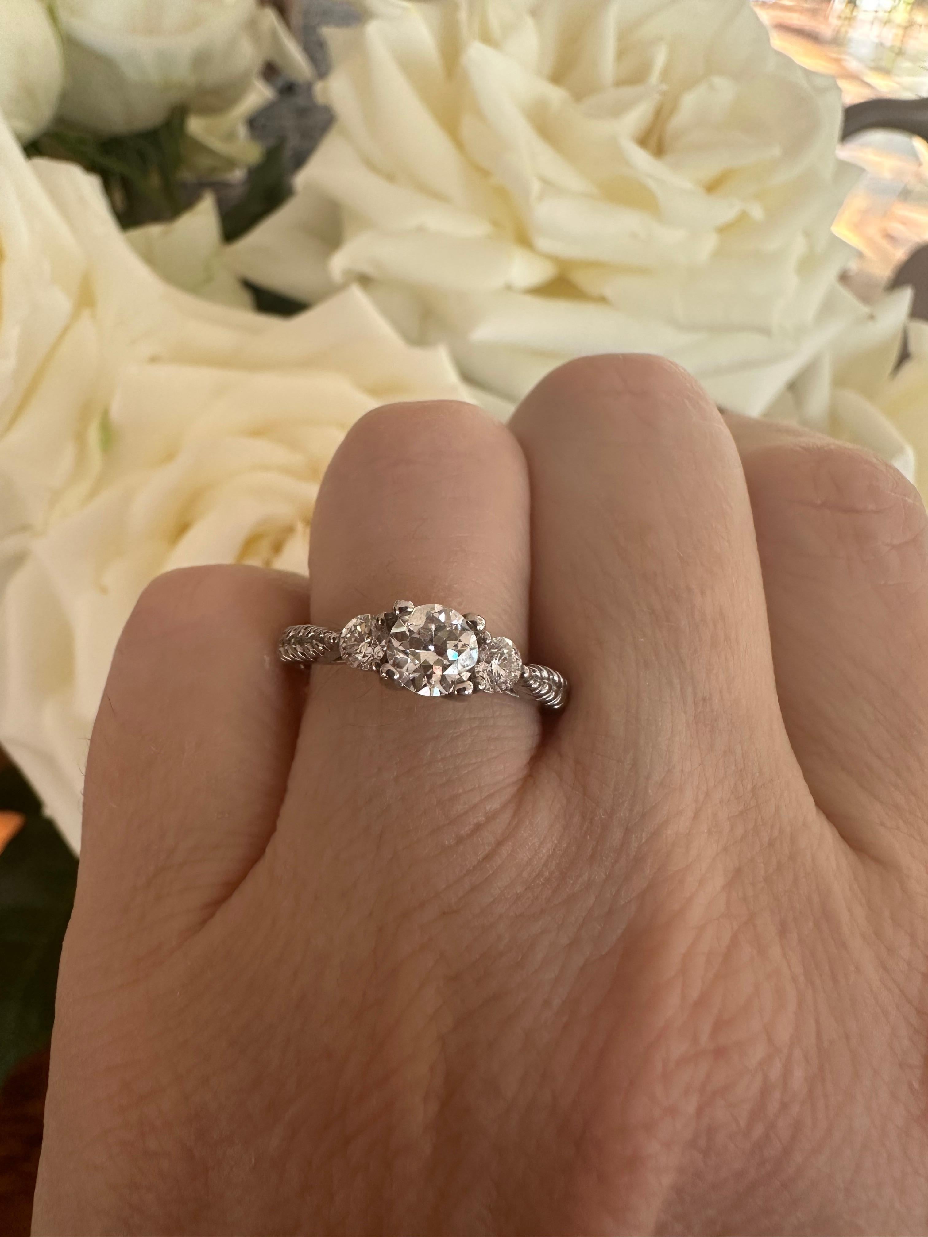 Estate Three-Stone Diamond Ring  For Sale 3