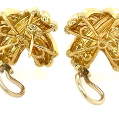 Estate Tiffany and Co. Large X Earrings 18K Yellow Gold