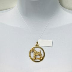 Estate Tiffany and Co Vintage Airedale Terrier Pendant in 14K Yellow Gold