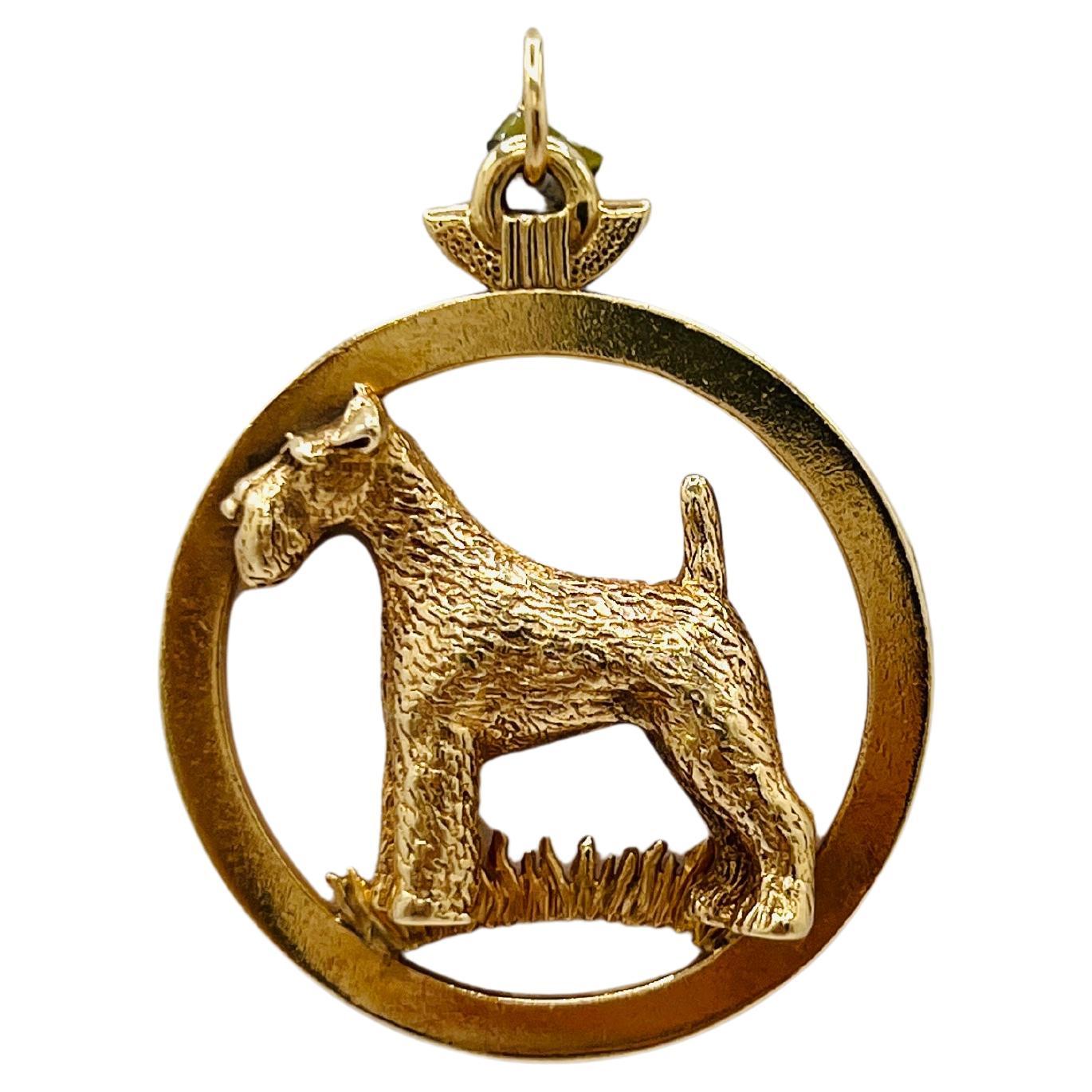 Pendentif Vintage Tiffany 
Co Airedale Terrier en or jaune 14K