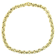 Estate Tiffany & Co. 18K Gold Link Necklace with Diamonds