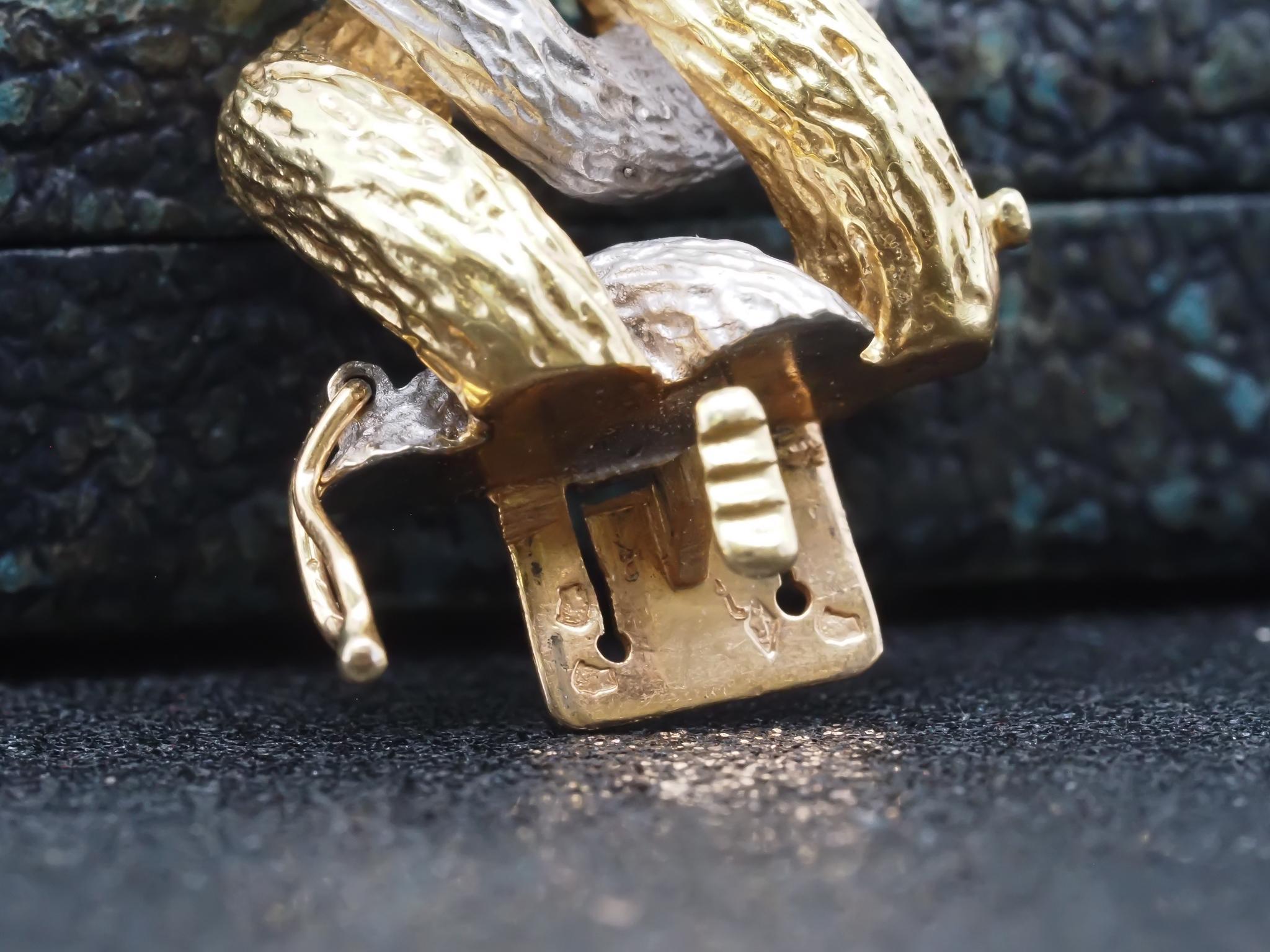Bracelet à maillons martelés bicolores 18 carats Tiffany & Co., VHK#1002 en vente 6