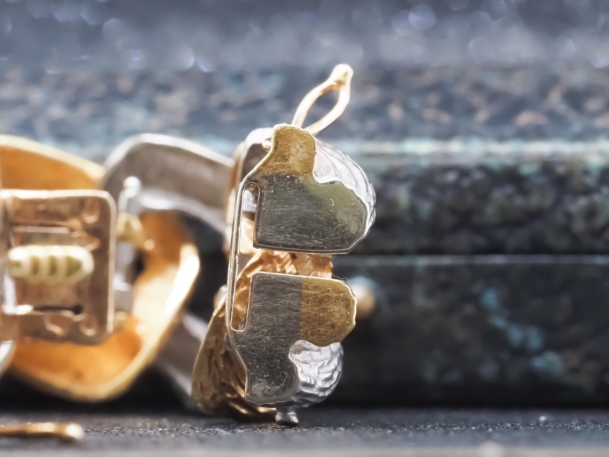 Bracelet à maillons martelés bicolores 18 carats Tiffany & Co., VHK#1002 en vente 5